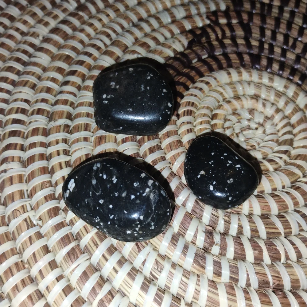 Polished Black Volcano Jasper Stones NEW